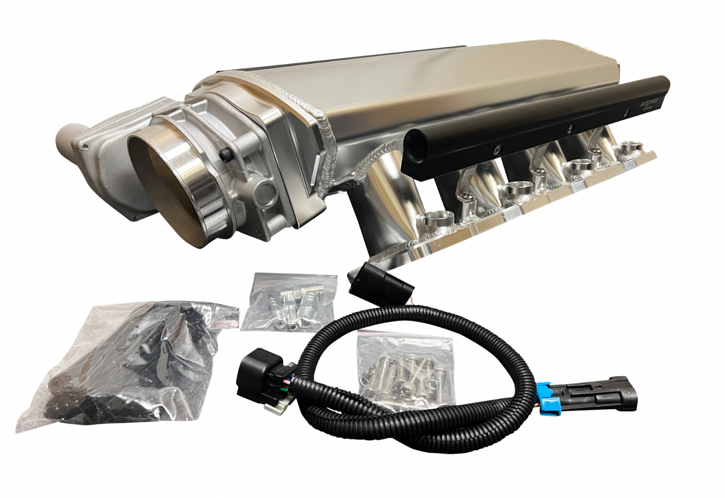 Jack Spania Racing LS Low Profile Metal Intake Manifold for LS1, LS2, LS6 engines with 92mm or 102mm cathedral ports.