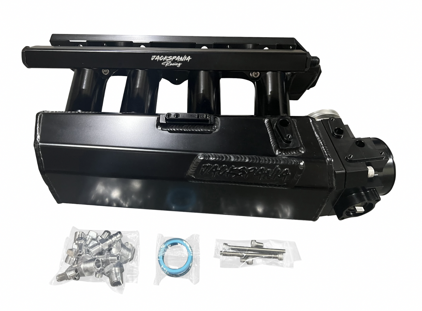 Jack Spania Racing K Series sheet metal intake manifold for K20Z3, K24, and K swap engines, shown in the image.