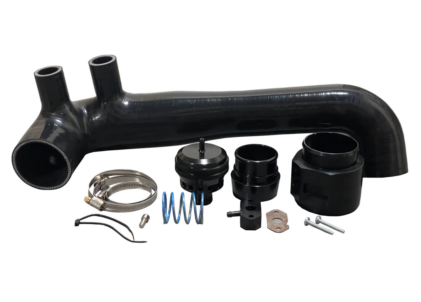 Jack Spania Racing dump blow off valve BOV kit for VW Audi 1.2 and 1.4 TSI engine parts, showing the black valve component.