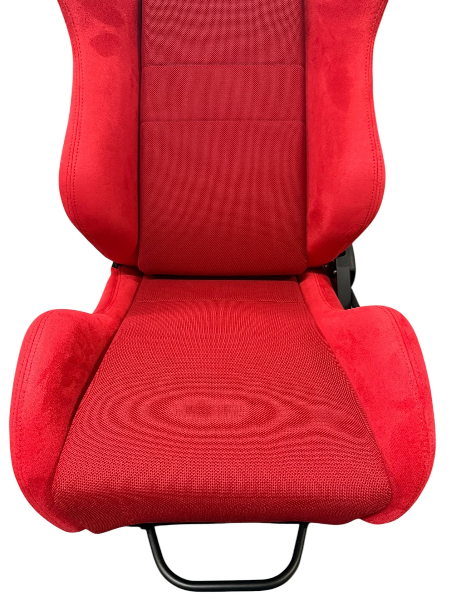 Reclinable slider seat for Recaro SR4 style Acura RSX DC5, JackSpania Racing drivetrain part with adjustable features and black upholstery.