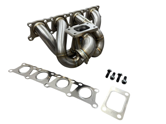 JackSpania Racing T3 turbo manifold for VW 1.8T Jetta, Golf, GTI, GLI with 44mm wastegate, V2 exhaust part, metal construction.