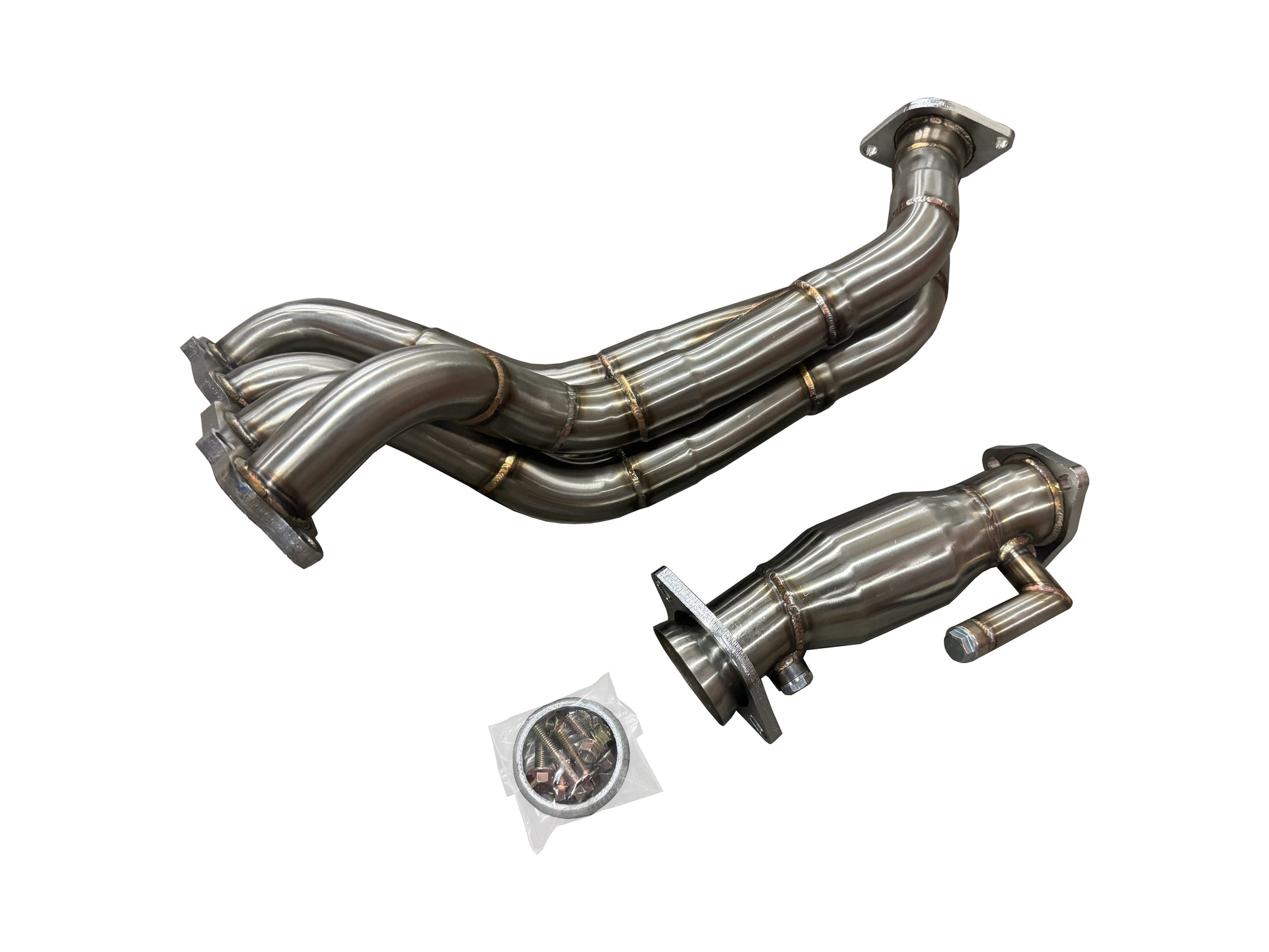 JackSpania Racing K Series header for Honda CR-V RD4 2002-2006 K24 engine, catted exhaust part with metal construction.