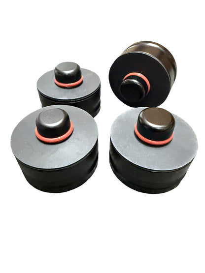 Billet aluminum car jack lifting pads adapter for Tesla Model 3, S, X, Y from Jack Spania Racing, low profile exterior tool.