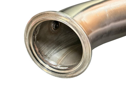 BMW B46 racing downpipe by JackSpania Racing, exhaust part for 120i, 220i, 230i, 320i, 330i, 420i, 430i, 630i, 730i models 2016-2021