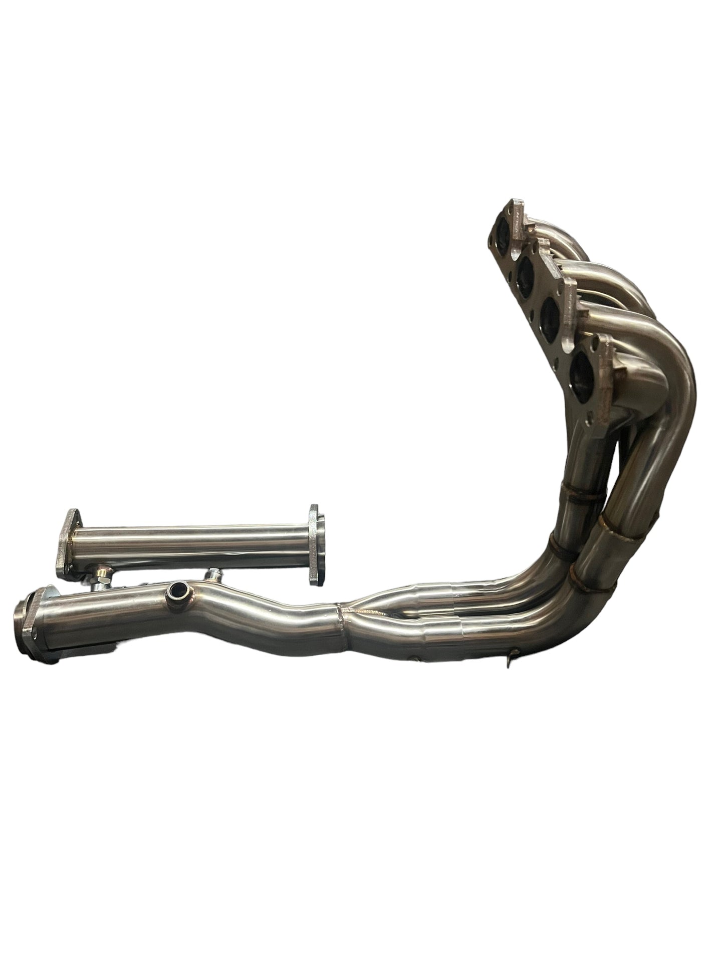 JackSpania Racing CRV RD1 TA Header for 1997-2001 Honda B Series, stainless steel exhaust part with 2.5 to 3-inch pipe diameter.