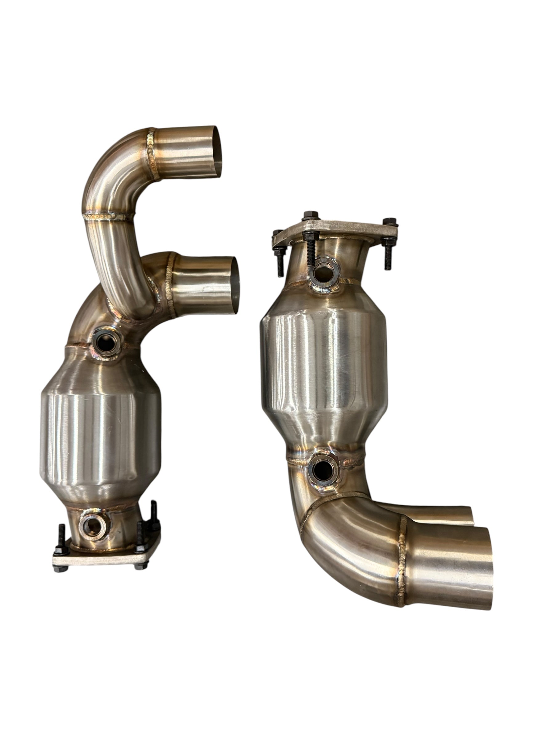 JackSpania Racing Porsche 991.2 Carrera PSE Sport Exhaust Cat Bypass Pipes, shiny metal exhaust parts for 2017-2019 models