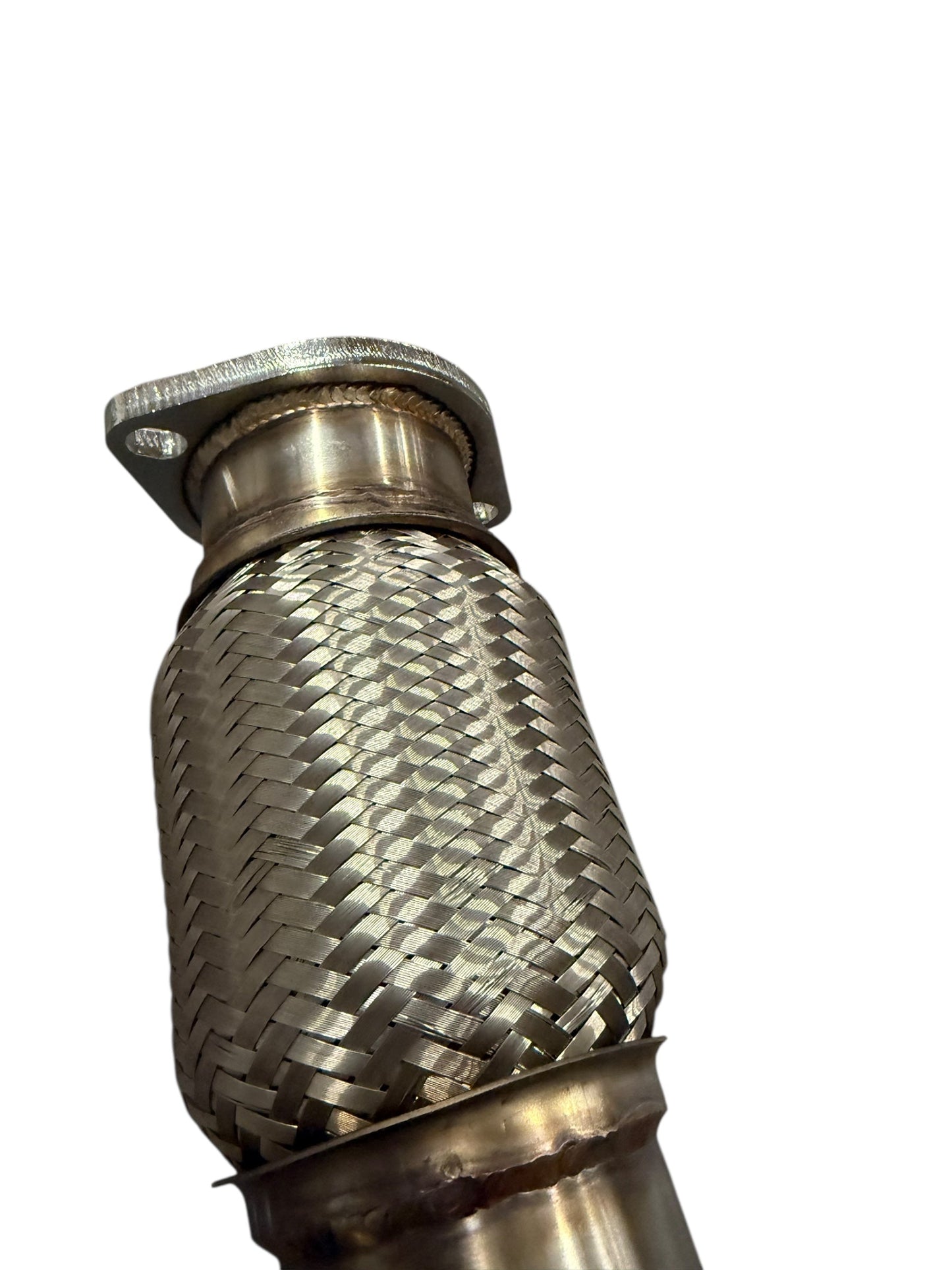 Ford Fiesta ST 3-inch downpipe by JackSpania Racing, made of 304 stainless steel, showing the durable exhaust pipe component