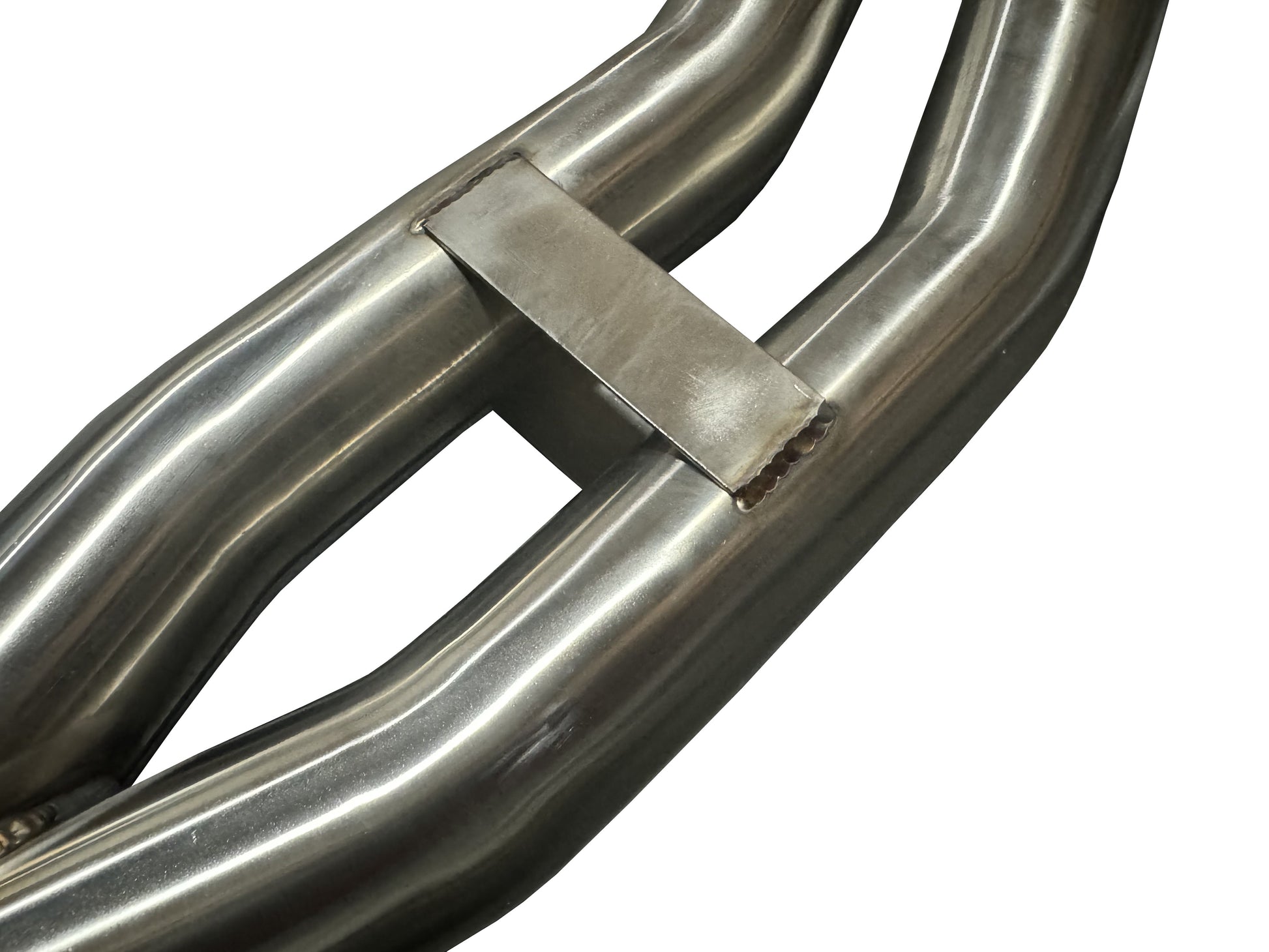 JackSpania Racing J-Pipe for 2015-2020 TLX FWD and 2013-2017 Accord V6 exhaust parts, showing the metal pipe and fittings.