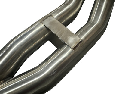JackSpania Racing J-Pipe for 2015-2020 TLX FWD and 2013-2017 Accord V6 exhaust parts, showing the metal pipe and fittings.
