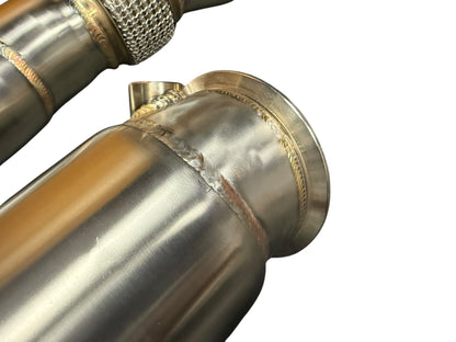 BMW S55 Resonated Catted Downpipes M2C M3 M4 W/ Flex Section