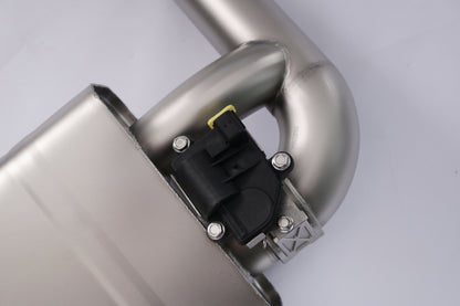 Honda Civic 1.5T sedan valved cat-back exhaust system by JackSpania Racing, featuring polished metal pipes and exhaust tips.