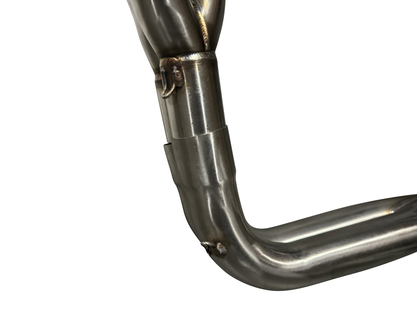 JackSpania Racing 97-01 Honda Prelude BB6 2.5-inch header for H22A H22A4 exhaust system, showing polished metal construction.