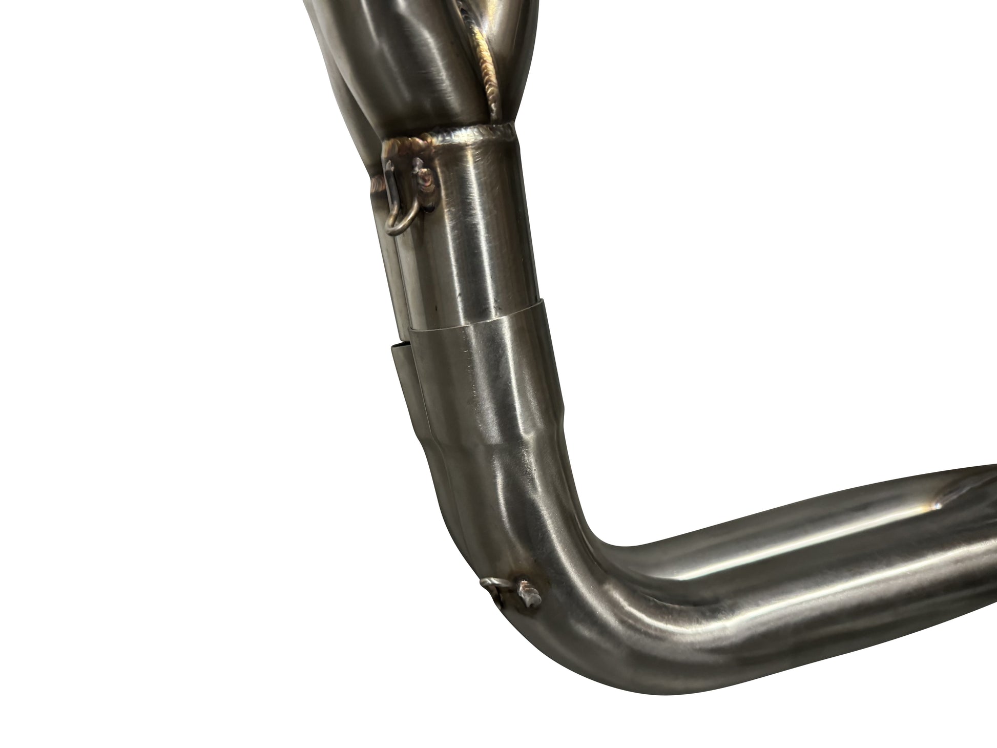 JackSpania Racing 97-01 Honda Prelude BB6 2.5-inch header for H22A H22A4 exhaust system, showing polished metal construction.