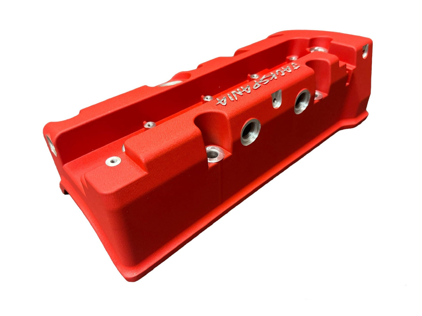 Cast aluminum K Series vented valve cover baffle with AN10 fittings for Honda Acura K20 K24 engines, by Jack Spania Racing.