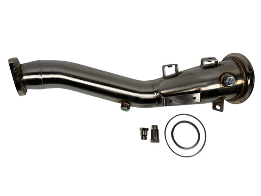JackSpania Racing race downpipe with catalytic simulator for Lexus IS200T, IS300, RC200T 2.0T I4 exhaust part, 2015-2021.