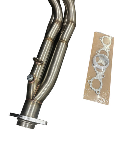 Honda Acura B Series 4-2-1 Tri-Y header from JackSpania Racing, showing the stainless steel exhaust header with pipes and flange.