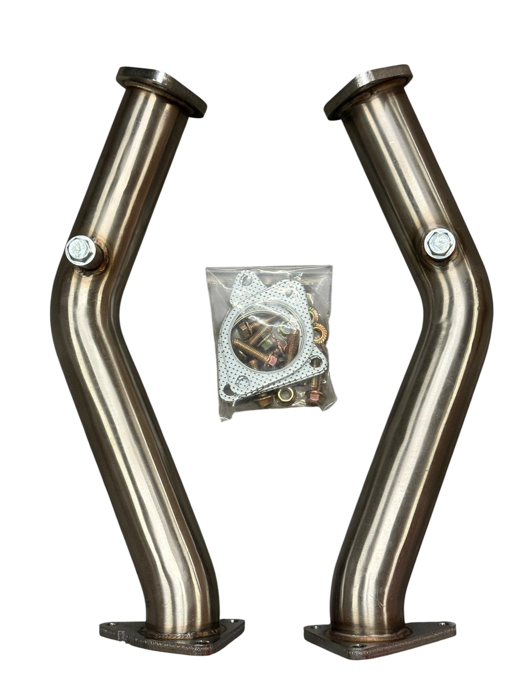 Nissan 350Z/370Z and Infiniti G35/G37 resonated catless Helmholtz downpipe test pipe by JackSpania Racing, an exhaust parts component.