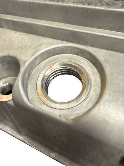 Cast aluminum vented valve cover baffle for Honda K20 K24 engines, compatible with Acura, by Jack Spania Racing.