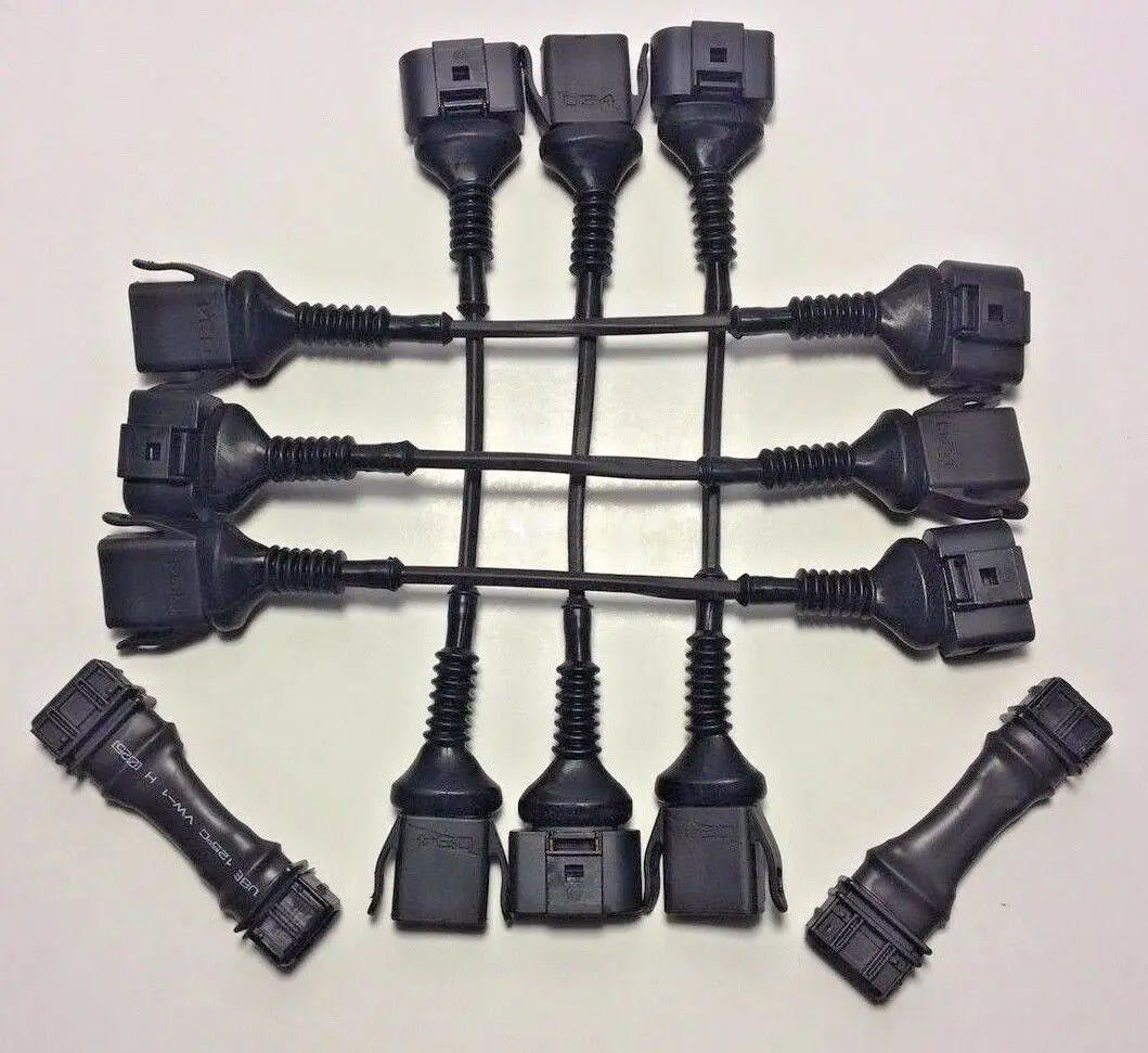 Audi B5 S4 C5 A6 2.7T coil conversion harness and ICM delete kit by Jack Spania Racing, showing engine wiring components.