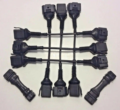 Audi B5 S4 C5 A6 2.7T coil conversion harness and ICM delete kit by Jack Spania Racing, showing engine wiring components.