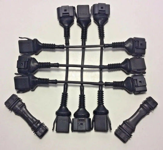 Audi B5 S4 C5 A6 2.7T coil conversion harness and ICM delete kit by Jack Spania Racing, showing engine wiring components.