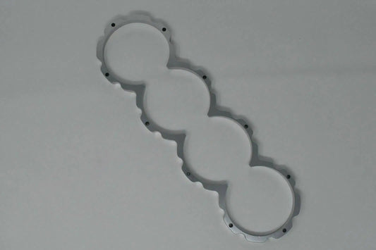 Aluminum block guard for Honda Civic D series engines, designed by Jack Spania Racing, showing the durable engine part in detail.