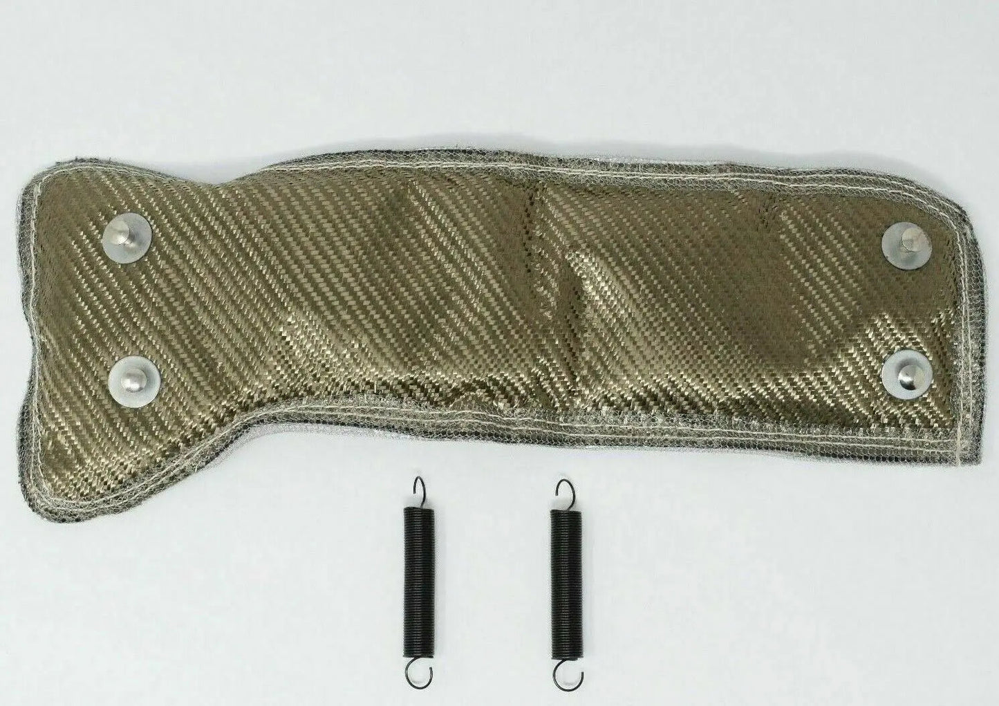 Jack Spania Racing Thermal Turbo Blanket Heat Shield for Subaru WRX and STi engine with springs, designed to protect turbo components.