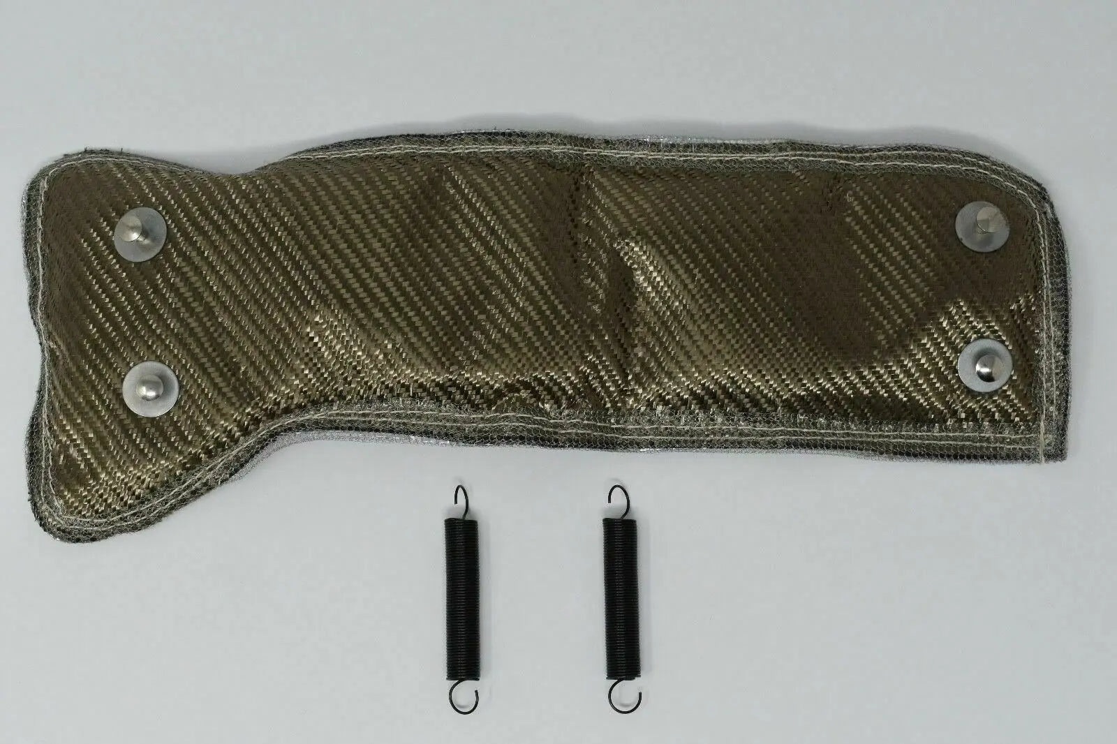 Jack Spania Racing Thermal Turbo Blanket heat shield for Subaru WRX and STi engine parts, with springs, under the hood.