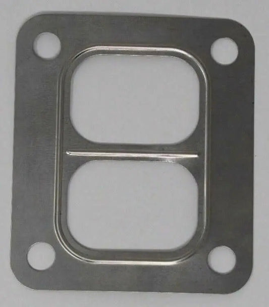 Jack Spania Racing T4 Turbo Manifold Inlet Flange Gasket, divided twinscroll, 304 stainless steel engine part with bolt holes