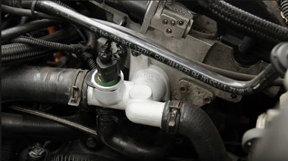 Jack Spania Racing cast aluminum coolant flange gasket for VW Mk4 Golf, Jetta GLI, GTI, TT 337 1.8T engine cylinder head.