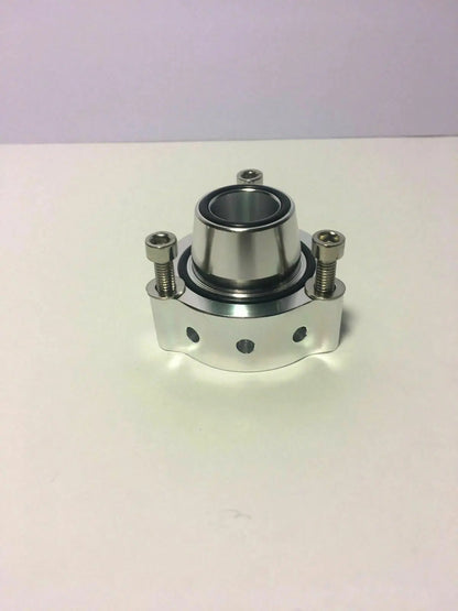 Jack Spania Racing VW Audi blow off valve spacer for TSI FSI TFSI engines, showing the metal diverter component on a white background.