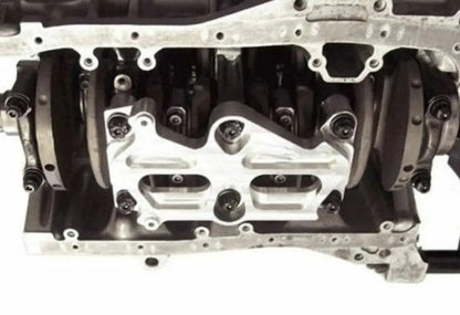 Acura Honda B-series engine billet block girdle with dowels, compatible with B16, B18, B20 VTEC engines, by Jack Spania Racing.