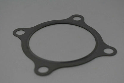Stainless steel 3-inch turbo downpipe gasket for GT30 GT35 T3 T2 T4 T6 turbos, by Jack Spania Racing, showing the gasket and flange.