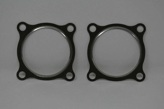 Stainless steel 3-inch turbo downpipe gasket for GT30 GT35 T3 turbochargers, from Jack Spania Racing engine parts.
