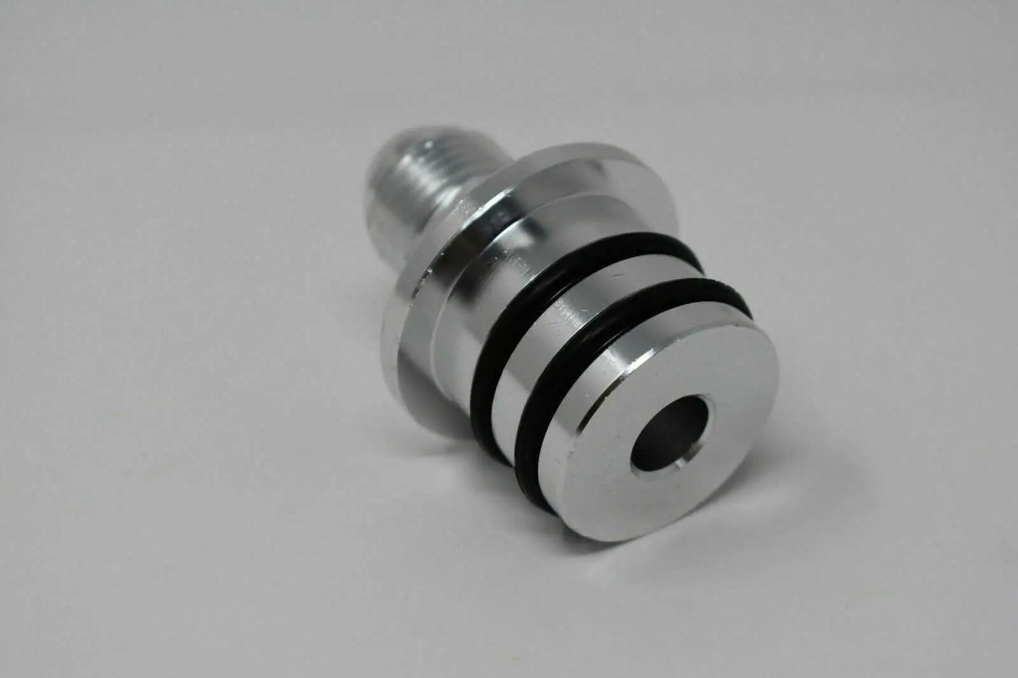 Honda Acura engine block breather plug adapter with 10AN fitting, branded Jack Spania Racing, for B Series B16 B18 catchcan installation.