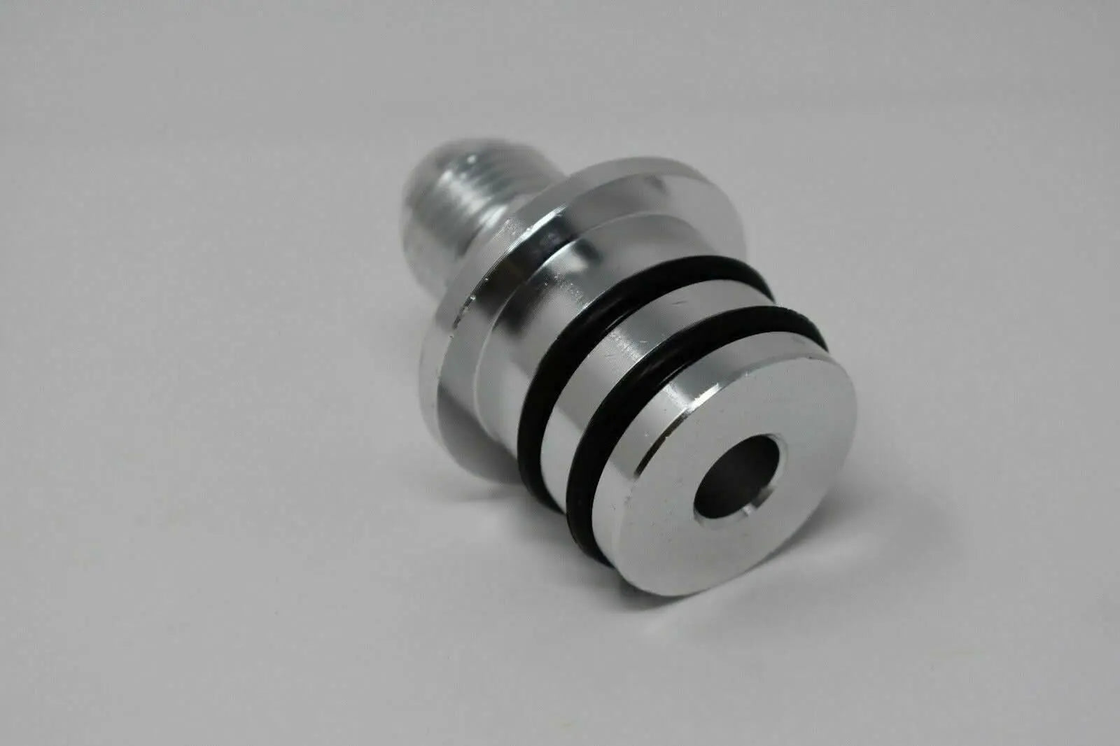 Honda Acura engine block breather plug adapter with 10AN fitting, branded Jack Spania Racing, for B Series B16 B18 catchcan installation.