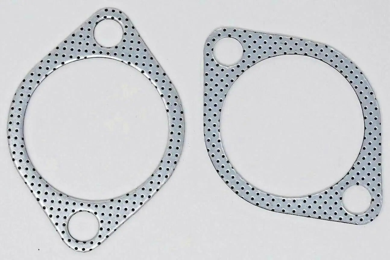 Pair of 3-inch downpipe to exhaust gaskets with 2-bolt design for Subaru WRX STI EVO X 10 GT Legacy, by Jack Spania Racing.
