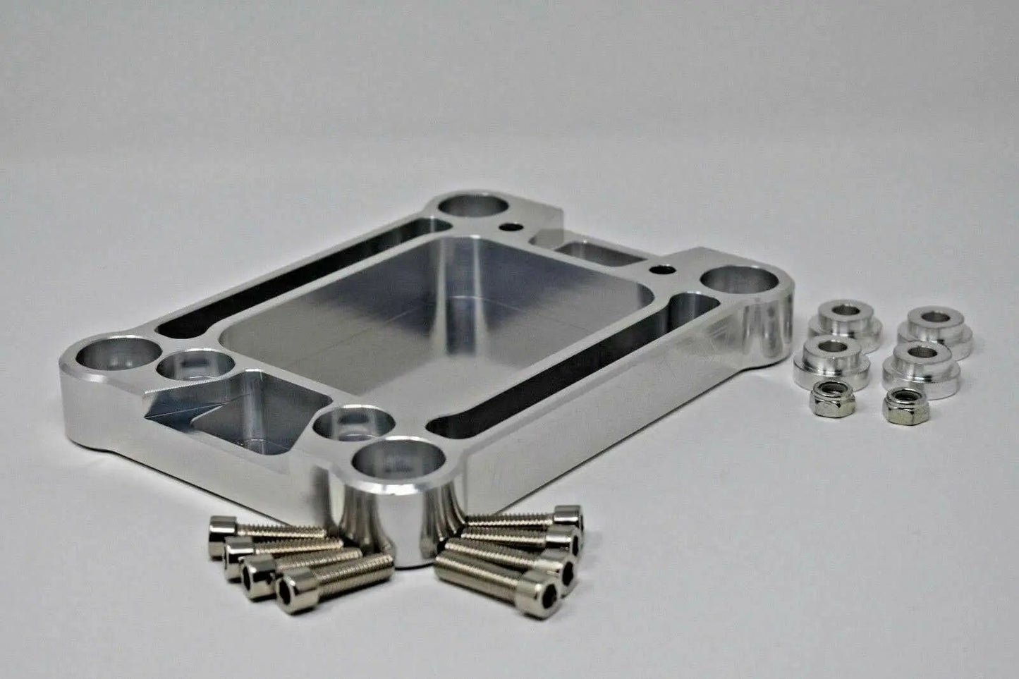 Jack Spania Racing billet race spec shifter box and baseplate for K-series swap, compatible with Honda Civic Si and Integra GSR.