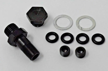 Complete replacement hardware kit for AEM fuel rail on Honda Acura B D Series Civic, by Jack Spania Racing, with bolts and fittings.