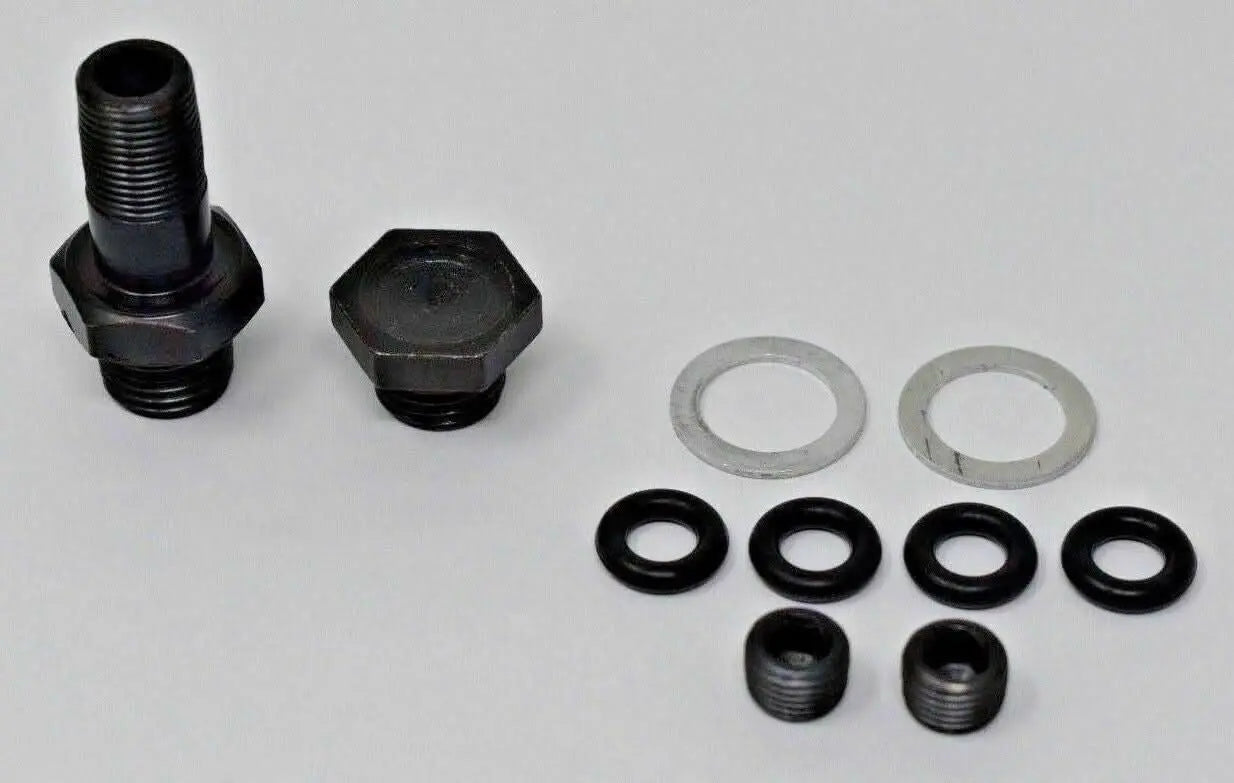 Complete replacement hardware kit for AEM fuel rail for Honda Acura B D Series Civic, by Jack Spania Racing, includes bolts and fittings.