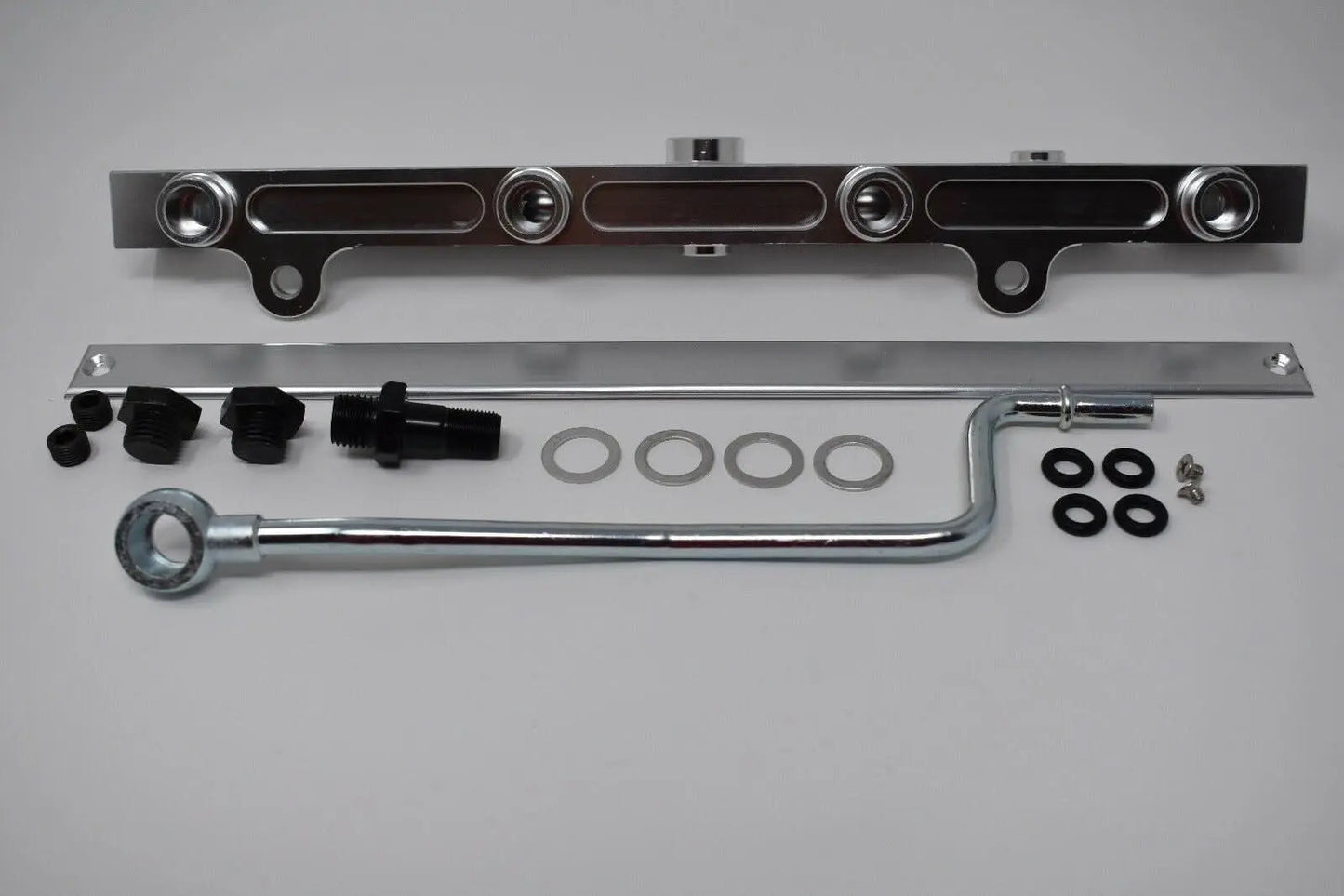 Jack Spania Racing K-Series billet aluminum high flow fuel rail for K20 and K24 engines, showcasing the sleek, polished design.