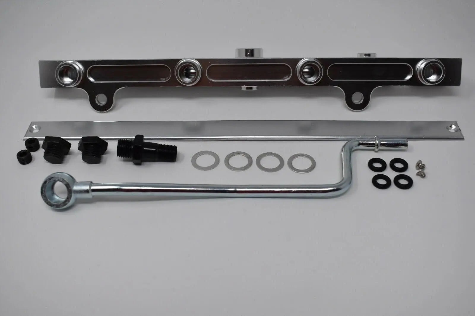 Jack Spania Racing K-Series billet aluminum high flow fuel rail for K20 and K24 engines, showcasing the sleek, polished design.