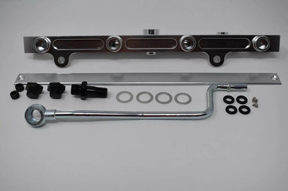Jack Spania Racing K-Series billet aluminum high flow fuel rail for K20 and K24 engines, showcasing the sleek, polished design.