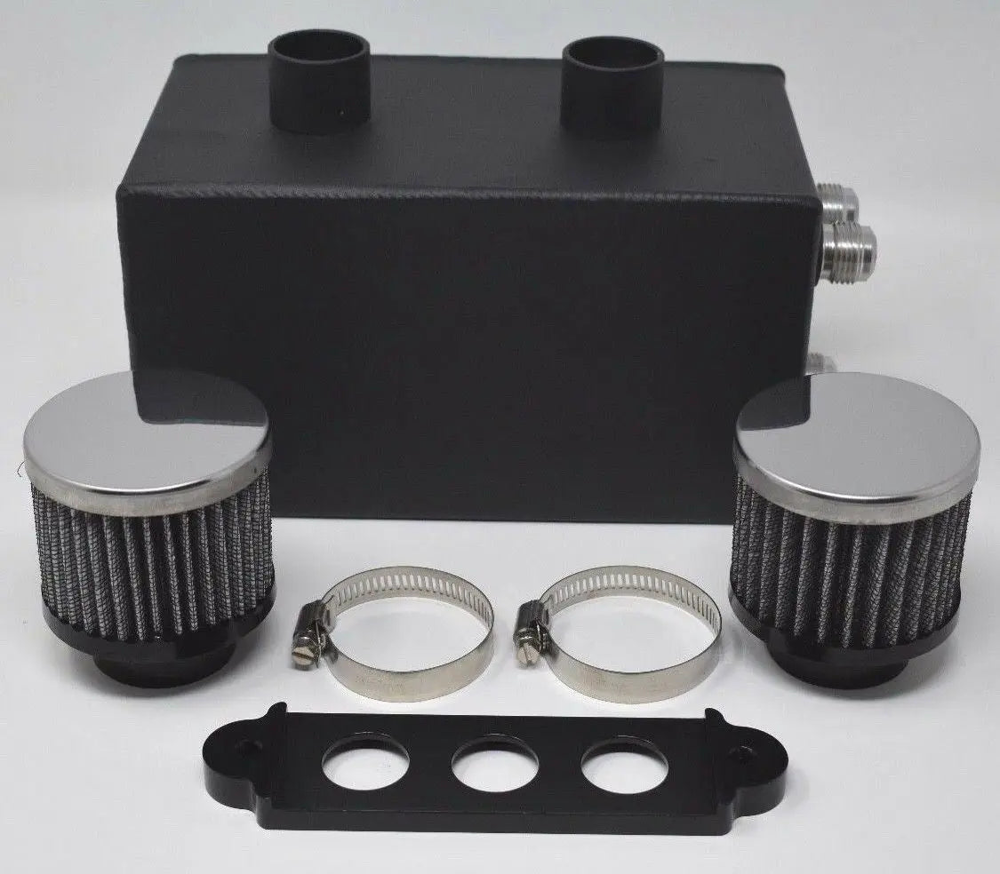 Jack Spania Racing Pro Series oil catch can for Honda Civic and Acura Integra, 4-port engine part with -10AN fittings.