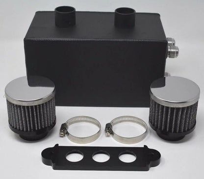 Jack Spania Racing Pro Series oil catch can for Honda Civic and Acura Integra, 4-port engine part with -10AN fittings.