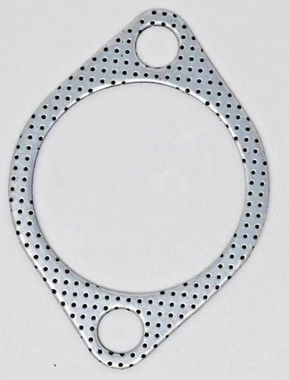 Downpipe to exhaust 2.5-inch 2-bolt gasket for Subaru WRX STI EVO X 10 GT, by Jack Spania Racing, showing gasket and exhaust connection