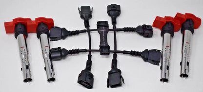 Audi 2.0T coil conversion kit with R8 coil pack and ICM delete for B5 A4 97-99.5 1.8T engine parts by Jack Spania Racing.