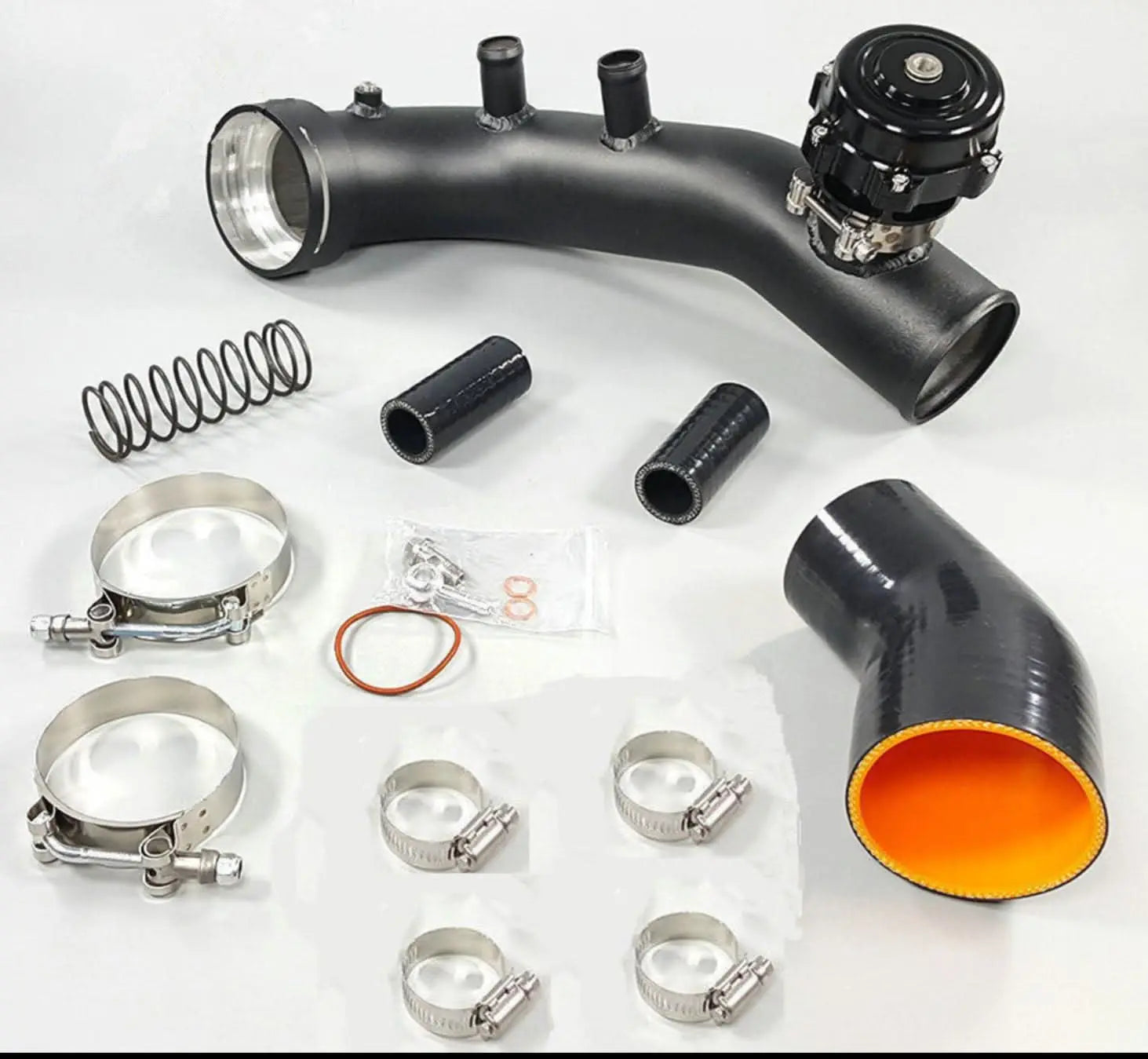 Flow Intake Pipe Kit Flange 50mm for BMW N54 135i 335i, engine parts by Jack Spania Racing, showing the flange component.