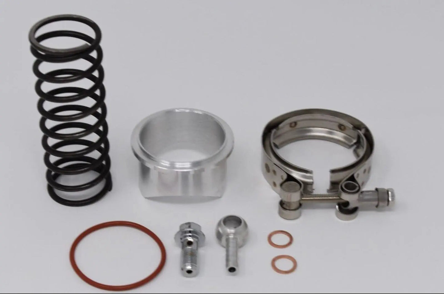 Flow Intake Pipe Kit Flange 50mm Bov for BMW N54 engine, showing the black flange and intake pipe components.