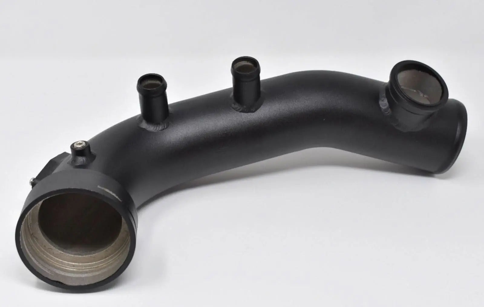 Flow intake pipe kit flange for BMW N54 135i 335i, 50mm BOV, engine part by Jack Spania Racing, showing the flange and piping.